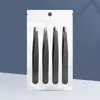 Pinça Preta de Sobrancelha de Aço Inoxidável Pinça Especial para Aparar Sobrancelhas Pinça Reta e Oblíqua Depilação de Pelos Conjunto de Ferramentas de Precisão Rosa para Aparar Sobrancelhas