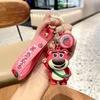 Pingente Urso Morango Chaveiro Desenho Animado Decoração Mochila Feminina Chaveiro Pequeno Presente Carro Chaveiro Carro
