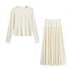 Vestido de manga larga Pure Wind Mist 2024Camiseta Plisado Falda larga de vuelo grande Top adelgazante Traje flexible con sentido Otoño de mujer