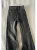 Jeans micro-flare negros y grises para mujer, nuevo estilo de otoño, de cintura alta, adelgazantes para tallas grandes, tipo cuerpo de pera, pantalones de campana elásticos