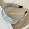 Nova Moda Estilo Coreano Faixa de Tecido Plissado para Mulheres, Faixa Larga Lisa de Cor Sólida, Elegante para Sair, Lavar o Rosto e Pentear o Cabelo