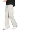 Calça Esportiva Masculina Reta, Calça de Seda Gelada, Calça de Verão Tendência Solta de Perna Larga Fina de Secagem Rápida