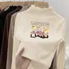 Camiseta de terciopelo con volantes y manga larga para niña, nueva para primavera, otoño e invierno, cuello medio alto, top cepillado, camiseta base dulce para bebé