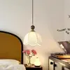 Luminária Pendente Vintage Estilo Francês para Quarto, Luminária Pendente Retro de Madeira Maciça e Tecido, Balcão de Bar, Corredor, Luminária Romântica de Cabeceira