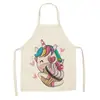 Delantal con Estampado de Unicornio de Dibujos Animados Nuevo Delantal de Pintura para Niños Cocina Impermeable y a Prueba de Aceite Delantal sin Mangas para Adultos Una Pieza