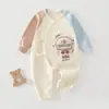 Mameluco para Bebé Recién Nacido Primavera y Otoño Algodón Puro Mameluco de Manga Larga Protección de Barriga Dinosaurio de Dibujos Animados Bebé de Pocos Meses Pelele Súper Lindo