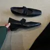 Primer Encuentro Temporada Retro Francés Cruz Elástica Mary Janes Primavera Otoño Nuevos Zapatos de Tacón Medio Punta Cerrada Mujer