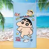Toalha de banho de secagem rápida infantil de grandes dimensões Giz de cera Pequena nova toalha de praia Microfibra Velo de dupla face Toalha de praia com impressão digital