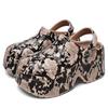 Zapatos de Agujeros Estampado de Leopardo 9cm Moda de Verano para Mujer Calzado Elevador para Playa Chanclas Gruesas Antideslizantes Sandalias Celebradas en Internet para Mujer