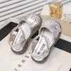 Sandalias de Turbante para Niñas 2026 Verano Nuevas Estilo Coreano Caladas Zapatos de Bebé Niña Pequeña Elegantes Suela Suave Tejidas Zapatos de Princesa