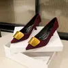 Zapatos negros mate esmerilados multicolores de punta con tacón medio para mujer, estilo simple para ir al trabajo y uso diario, zapatos de mujer con suela blanda