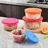 Juego de recipientes de plástico para alimentos, lonchera para oficinistas con tapa, apto para microondas, tazón para fideos instantáneos, bento box redondo, transfronterizo