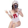 Lingerie Sexy Tamanho Grande Puro Desejo Fantasia de Empregada Estilo Abstinência Role Play Uniforme Sexy Transparente Conjunto Sem Tirar Dropshipping
