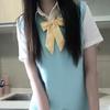 Corbata de Nudo JK para Mujer, Pajarita a Cuadros Marrón y Amarillo Estilo Japonés, Decoración para Camisa Casual, Pajarita sin Corbata, Estilo Universitario, Hecha a Mano para Hombre