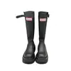 Botas de Chuva Vermelhas de Cano Alto Antiderrapantes Auto-Retentoras 2025 Botas de Chuva para Acampamento ao Ar Livre Botas de Cano Alto com Solado Espesso Botas de Cavaleiro