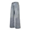 Calça jeans solta com strass Design Sense, estilo masculino, com personalidade de marca de moda, perna reta e larga, com strass