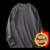 Camiseta base con forro polar de comercio exterior para hombre, camiseta de manga larga para otoño e invierno, camiseta interior para hombre, terciopelo alemán de doble cara, camisa cálida de manga larga para hombre