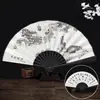 Ponto cênico leque estilo antigo leque dobrável estilo chinês leque de seda masculino leque dobrável complexo clássico antigo portátil Leque diário portátil