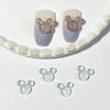 Explosões vivas joias de unha cor de jade lote misto de urso de desenho animado verde luminoso saco de material de acessórios de resina DIY
