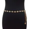 Nuevo Cinturón de Mujer de Verano Moda Hebilla Floral Incrustada de Pedrería Cadena Metálica Cadena de Cintura Combinación Vestido En Stock