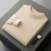 Jersey de Punto Fino para Hombre, Cuello Alto Medio, 100% Lana, Nuevo para Otoño e Invierno, Ropa de Punto Casual de Negocios, Ropa de Punto Básica