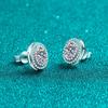 Aretes Ovales de Moissanita Rosa Plata Esterlina 925 Aretes para Perforación de Oreja Estilo Coreano Joyería de Alta Gama que No se Desvanece