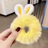 Super fofa corda de cabelo de orelhas de coelho de pelúcia tridimensional corda de cabelo de coração de menina fofa anel de cabelo de intestino grosso estilo rede social elástico de cabelo