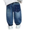 Macacão Jeans Espesso de Veludo para Meninos Outono e Inverno 2025 Nova Roupa Infantil Calças Casuais de Inverno Roupas de Inverno para Meninos