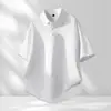 Ventas Directas de Fábrica [Artículos en Stock] Nueva Camisa Polo de Manga Corta para Hombre Verano 2026, Sin Costuras de Seda Helada, Blanco