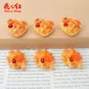 Nuevo Pastel Dorado de Fruta Persimón y Azufaifa, Juguete de Comida Simulada, Accesorios de Resina de Pegamento de Crema DIY, Accesorios para el Cabello, Pinzas para el Cabello, Colgantes, Funda para Teléfono