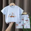 Traje de manga corta para niños, algodón, verano, ropa nueva para niños, camiseta para bebés, ropa para niñas, ropa fina para niños.