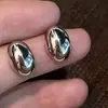 Brincos de Metal Geométricos de Feijão para Mulheres, Luxo Acessível, High-End, Brincos Simples e Versáteis, Brincos Elegantes e Versáteis