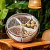 Mesa de Centro para Sala de Estar Caja de Dulces Lujo Ligero Caja de Snacks Transparente Portátil Simple Caja de Frutas Moderna Simple Plato Dividido para Frutas Secas