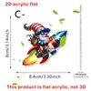 Colgante de Acrílico 2D para Coche con Diseño Nuevo Transfronterizo Día de la Independencia Americana Llavero de Gato Conejo Águila de Dibujos Animados Decoración Interior de Coche