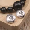 Prata S925 Acessórios Feitos à Mão Escovados Pulseira de Corda Trançada DIY Contas Espaçadoras Pingente Atacado Redondo Plano Estilo Étnico