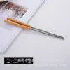 Mango de Madera de Haya Acero Inoxidable Cuchara, Tenedor y Palillos Juego de Vajilla Cuchillo para Bistec Hotel Cuchara para Pasteles y Postres Tenedor para Frutas
