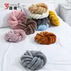 Almofada Redonda Almofada de Encosto de Sofá Corda Trançada em Três Fios Flor Trançada Almofada de Assento Tecida à Mão Torcida Estilo Nórdico Ins Almofada Decorativa