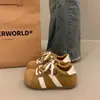 Sapatos Loafers Esportivos Casuais Femininos de Solado Grosso para Aumento de Altura, Estilo Alemão, Versáteis, de Nicho, para Uso Diário, Respiráveis