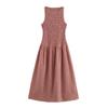 Ropa europea y americana para mujer transfronteriza 2025 primavera nuevo vestido chaleco sin mangas de cuello redondo con temperamento a cuadros 3067329