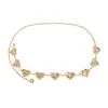 Joyería de moda transfronteriza europea y americana: cadena de cintura metálica, plisada, con forma de corazón, un accesorio versátil para mujer, perfecto para combinar con vestidos