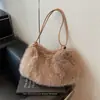 Cross2026 Outono Novo Elegante Simples Versátil Pelúcia Bolsa de Ombro Único Textura da Moda Bolsa de Mão Feminina Bolsa para o Dia a Dia