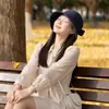 Sombrero de pescador con lazo estilo mezclilla retro para mujer, adecuado para uso casual al aire libre, versátil, adelgazante de rostro, protector solar, sombrero tipo cubo dulce estilo coreano