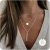 Collar de Moda Transfronterizo Europeo y Americano con Letras de 26 Letras en Capas Sencillo para Mujer, Accesorios de Apilamiento Multicapa de Nicho, Collar Versátil