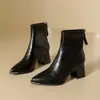 Dr. Negro. Botas Martens para Mujer 2026 Nuevo Otoño Retro Punta Metálica Adelgazantes Botas Tacón Grueso Botas para Mujer Botines de Tacón Alto