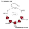 Acero Inoxidable Corazón Cortado Borde de Pan Piedra de Vidrio Bola de Acero Conjunto de Collar Pulsera Aretes Chapado en Oro Real de 18K Que No Se Desvanece