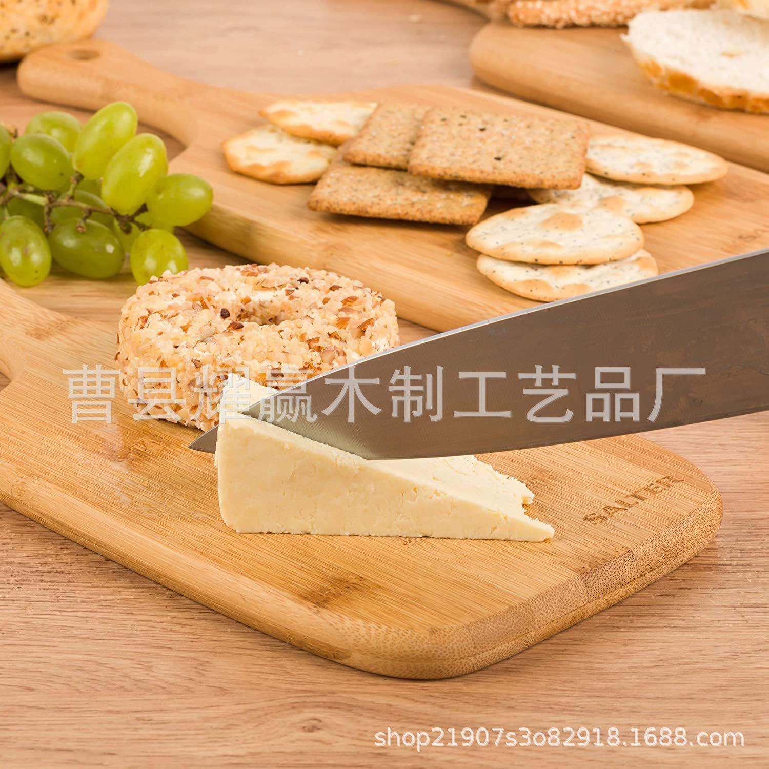 竹制切菜板创意带手柄砧板三件套实木披萨板牛排面包板BSCI