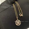 Colar Redondo de Trevo Cravejado com Diamantes, Mesmo Estilo do Xiaohongshu, Design de Lótus Vazado, Versátil, High-End, Design de Nicho, Corrente para Clavícula