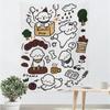 Tela Colgante de Animales Lindos de Dibujos Animados con Graffiti para Casa de Alquiler Cubierta de Pared para Sombreado Tela de Pared de Fe Pintura Decorativa Tela de Fondo con Sentido Avanzado