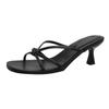 Sandalias de Estilete de Estilo Francés 2025 Nuevo Verano Estilo Hada Punta Cuadrada Puntera Descubierta Moda Elegante Versátiles Vestido Sandalias de Tacón Alto