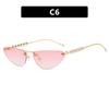 Gafas de Sol Triangulares Ojo de Gato Pequeñas con Marco Perlado Moda Ins Europea y Americana Gafas de Sol Sin Marco de Gama Alta Gafas de Sol Personalizadas